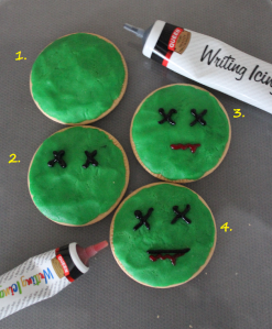 Zombie cookies step by step